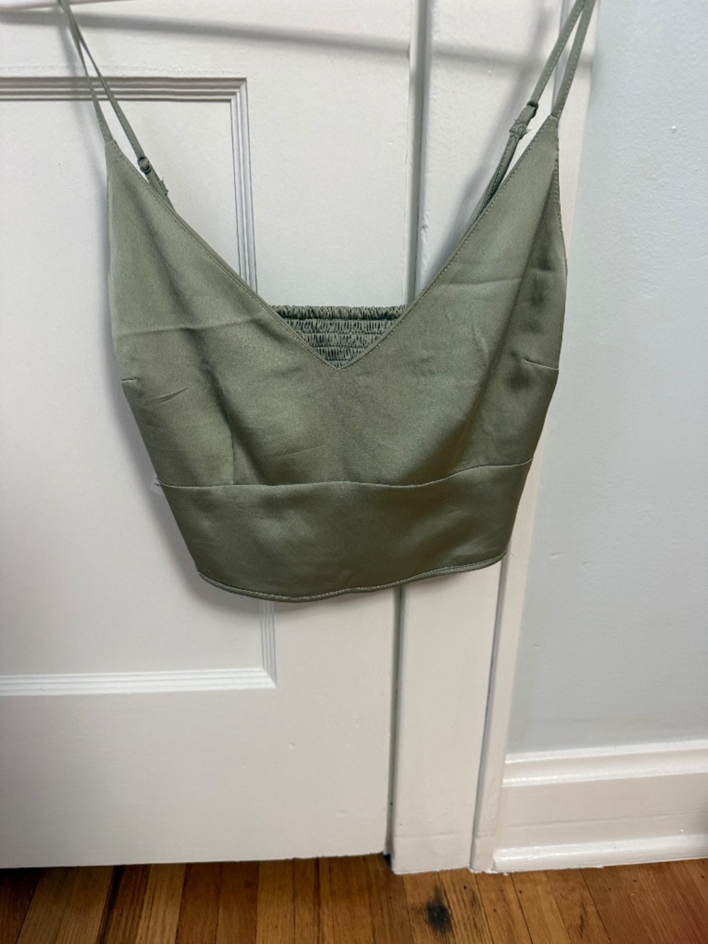 Green Satin Abercrombie Tank